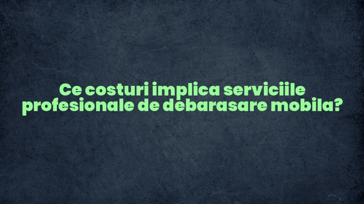 Ce costuri implica serviciile profesionale de debarasare mobila?